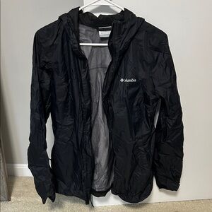 Columbia Black Hooded Rain Jacket